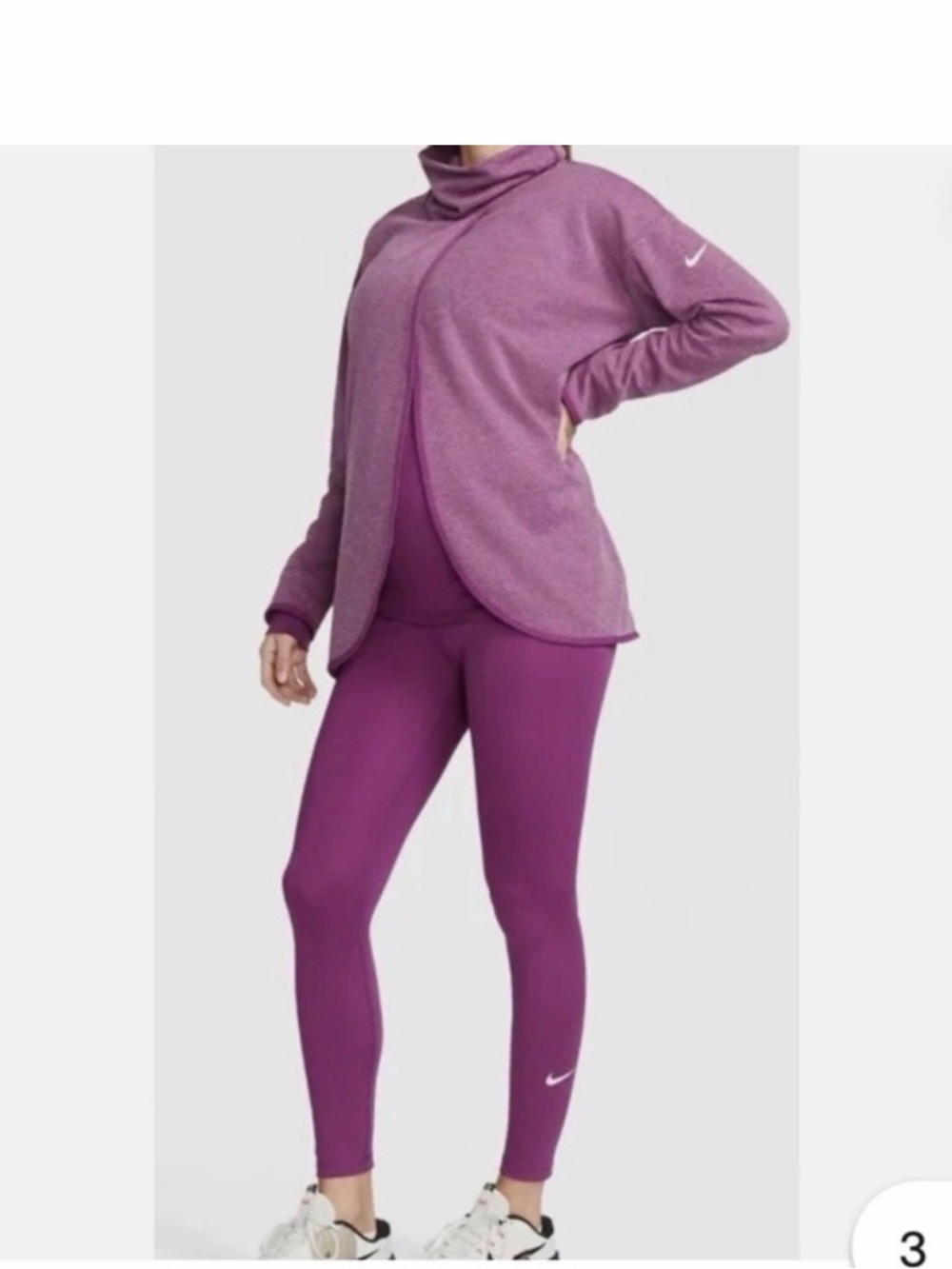Nike Women's Matwrnity Magenta Cowl Neck Pullover Sweater